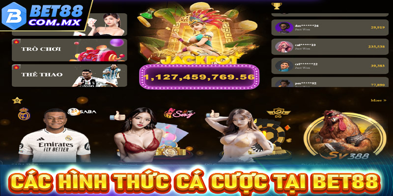 Các loại hình cá cược tại Bet88abc